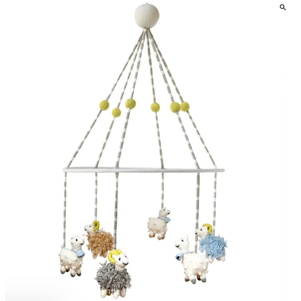 Blabla Hand Knit Counting Sheep Animal Mobile Unisex Infant Baby Nursery Decor
